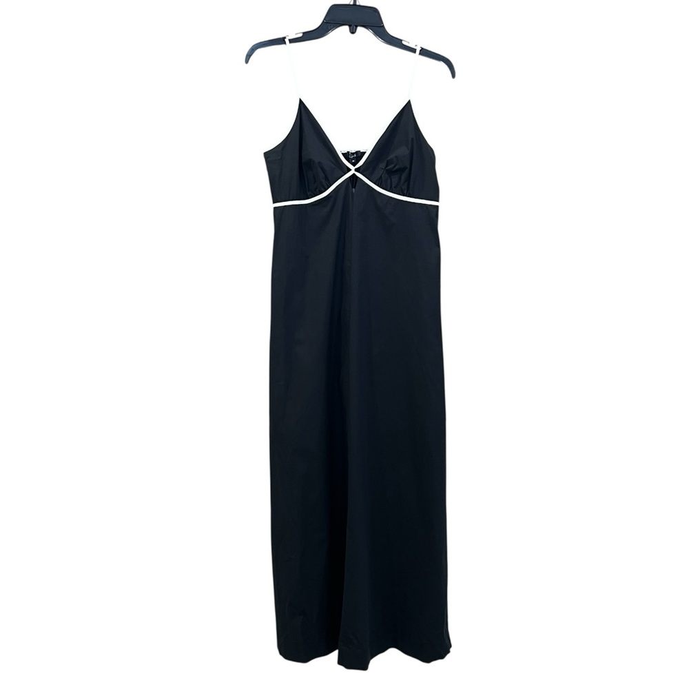 Rails Jessa Cutout Maxi Dress Adjustable Straps Contrast Trim Black White M NWT - Picture 4 of 16